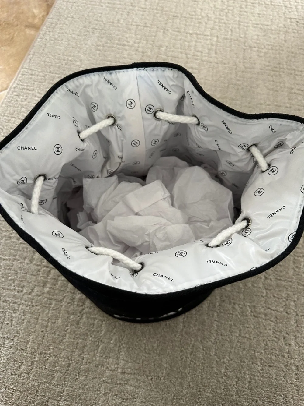 CHANEL Drawstring Bucket Bag